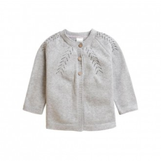 [Giá Đặc Biệt] Áo Len Cardigan Cotton Bebesha Trẻ Em (Xám) 2-6 Tuổi