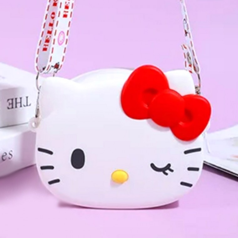 Túi đeo chéo silicon Sanrio Wink - Hello Kitty