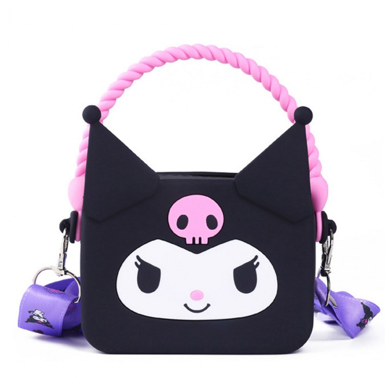 Túi đeo chéo Kuromi Face Square Tote (Đen)