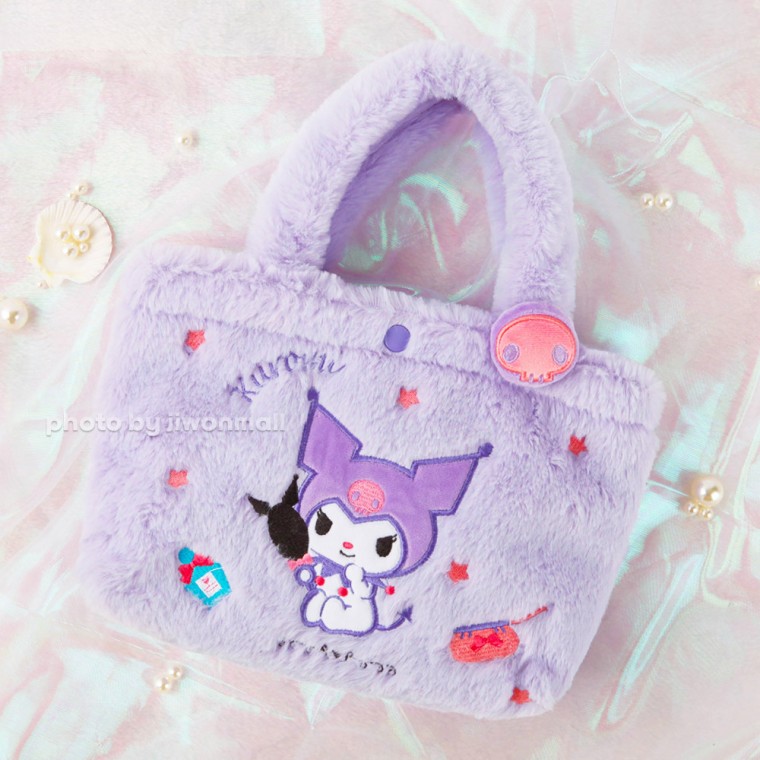 Túi tote mini bằng sợi nhỏ mềm Sanrio Kuromi