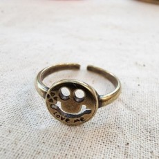 Brass Smile Love Ring Bangle Kích thước có thể điều chỉnh