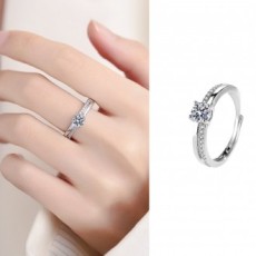 Cao cấp moissanite vòng mở có thể điều chỉnh vòng tình bạn nhẫn đôi không gây dị ứng S925 trang sức thời trang cá nhân bao bì hộp