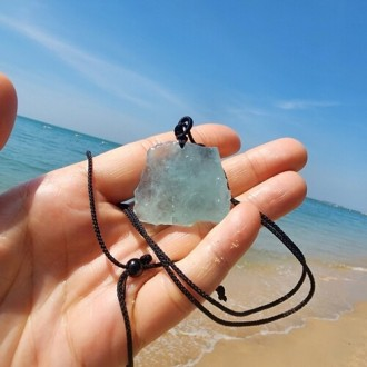 Vòng cổ đá quý Mặt dây chuyền Aquamarine Chuỗi vòng cổ Du lịch Biển mùa hè Lưu niệm