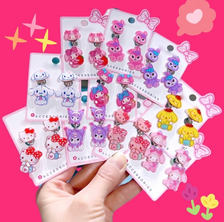 *Saerom Shop* Bộ bông tai và bông tai Sanrio 10 loại, 1 bộ