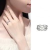 Nhẫn hai lớp zircon hai giai đoạn mở có thể điều chỉnh nhẫn nhẫn tình bạn nhẫn đôi nhẫn bạc không gây dị ứng trang sức thời trang