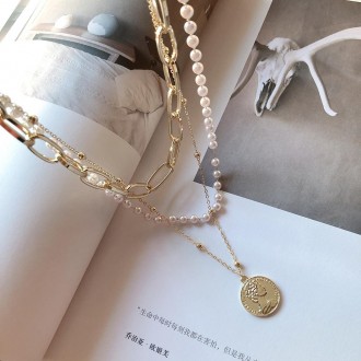 Pearl Coin Chain Layered Người nổi tiếng Chuỗi công cụ phẫu thuật