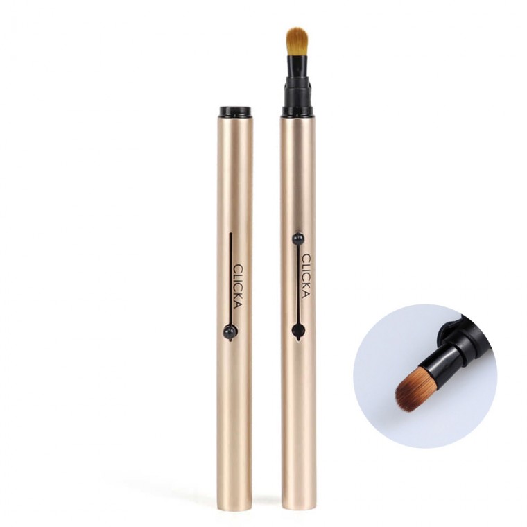 CLICA One Touch Auto Cap Makeup Brush (Champagne Gold) (Cọ phấn mắt)