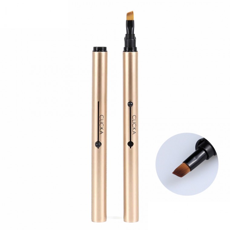 CLICA One Touch Auto Cap Makeup Brush (Champagne Gold) (Cọ lông mày)