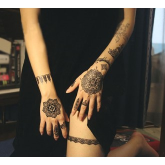 Bộ 5 miếng dán hình xăm henna phong cách độc đáo thời trang