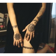 Bộ 3 nhãn dán hình xăm thời trang henna phong cách