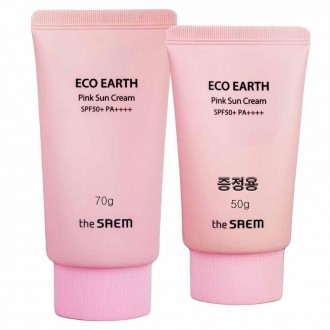 Kem chống nắng The Saem Eco Earth Pink 70g+50g SPF50+ PA+ (179437)