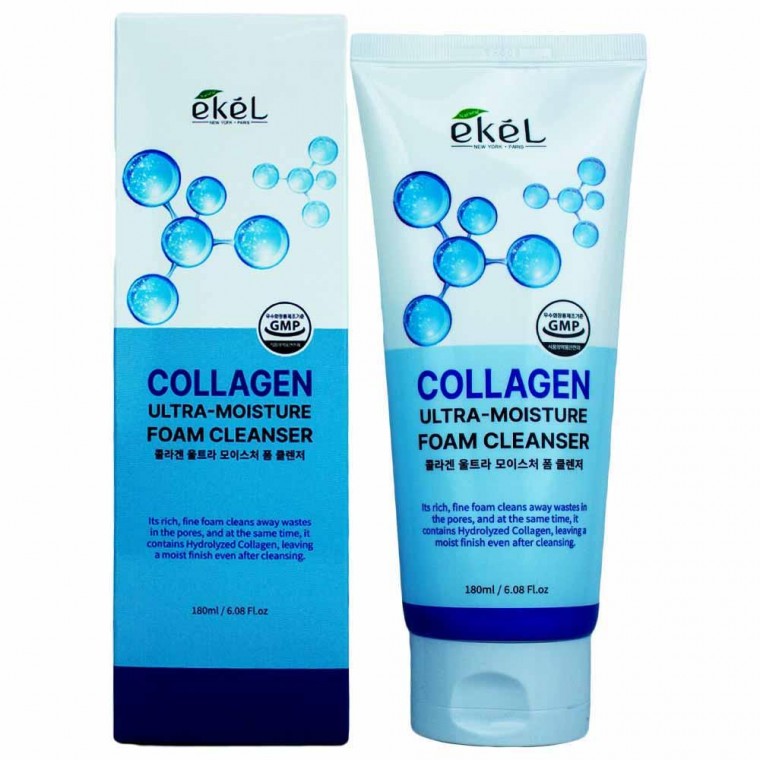 Sữa rửa mặt tạo bọt Ekel Collagen 180ml