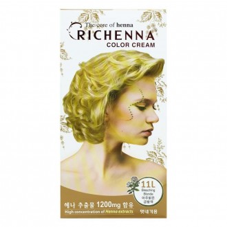 Richena Color Cream 11L Thuốc nhuộm tóc màu vàng sáng rất thời trang