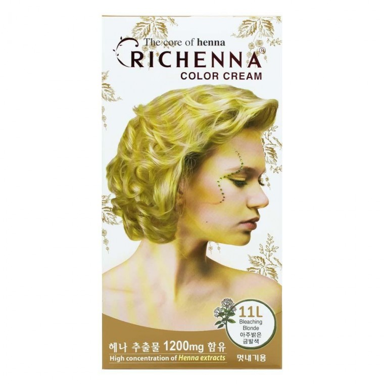 Richena Color Cream 11L Thuốc nhuộm tóc màu vàng sáng rất thời trang