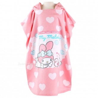 Áo choàng tắm có mũ trùm đầu Poncho My Melody (Áo choàng đi biển)