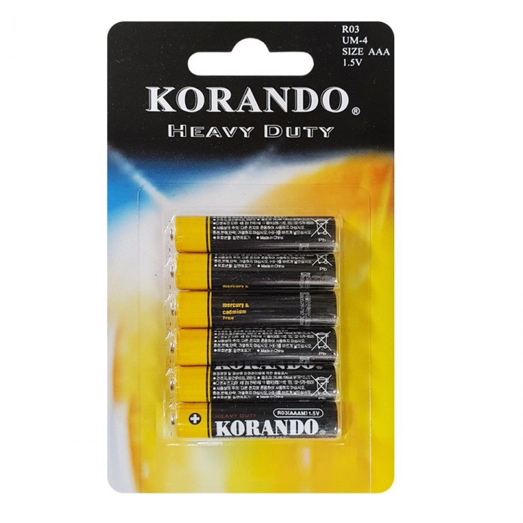 Pin mangan Korando 6p (AAA) R03 pin đồ chơi điều khiển từ xa