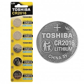 Pin lithium Toshiba CR2016 1 bộ (5P) pin khô 3V