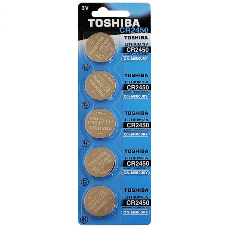 Pin lithium Toshiba CR2450 1 bộ (5P) pin chìa khóa thông minh