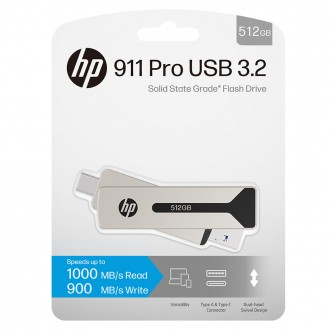 Ổ SSD gắn ngoài siêu nhỏ HP 911 Pro USB3.2 512GB Loại xoay Type C + A