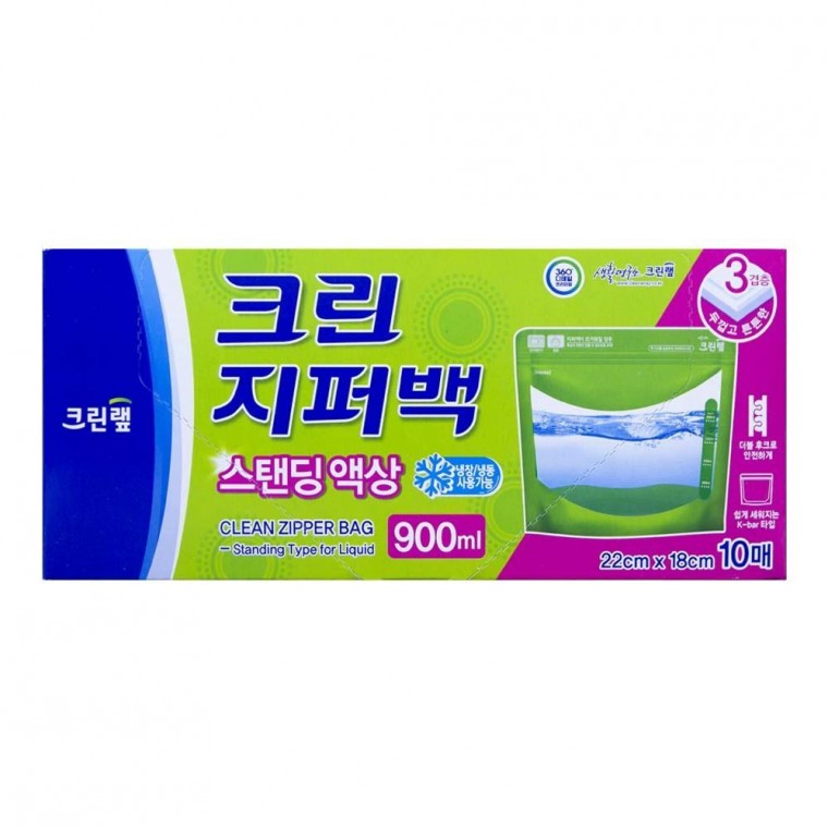 Túi dây kéo sạch dạng lỏng đứng 900ml 10 tờ