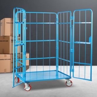 Xe container cuộn 2 cửa (cỡ lớn) xe vận chuyển, xe đẩy sắt, siêu thị kho hàng, xe tải sắt