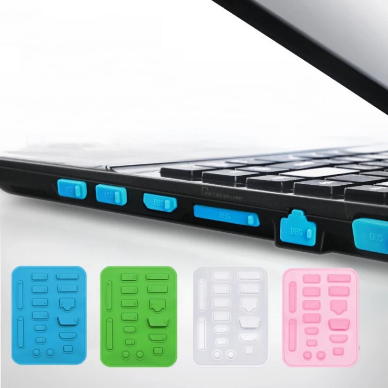 Hồng 10 Chiếc PC Laptop Nắp Cắm Chống Bụi USB Bụi Cổng Máy Tính Vật Ngoại Lai Cắm Silicone