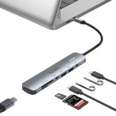 PD 100W Sạc 7in1 USB Loại C Mở rộng Thunderbolt đa trung tâm DS71