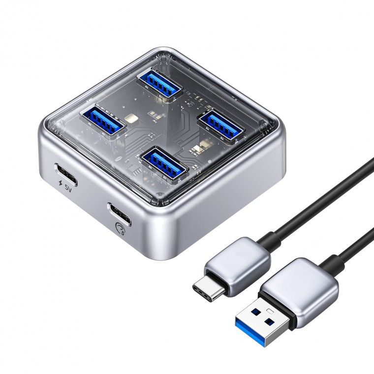 Orico USB 3.0 4 cổng không cấp nguồn và cấp nguồn Type-C 1M XHJ4U-U3-10