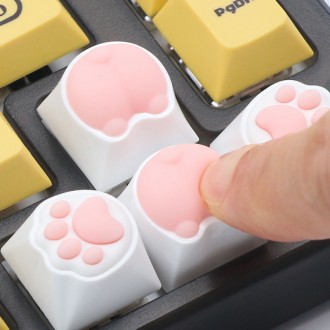 Bàn phím cơ hình mèo mềm mại 1P điểm tùy chỉnh bàn phím cơ nhân vật bàn phím keycap dễ thương