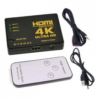 Bộ chọn bộ chia màn hình 3 cổng ACDC 4K UHD HDMI 2.0