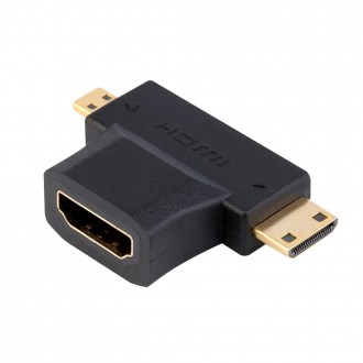 [Anyport]Mini HDMI(M) MICRO HDMI(M) TO HDMI(F) MHMG