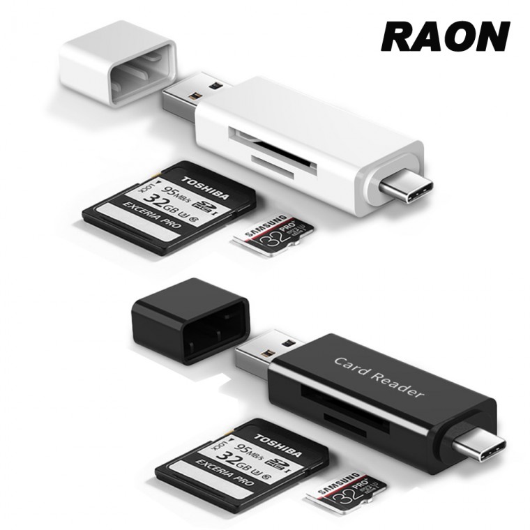 Raon CR-100C USB3.0 Loại C Đầu đọc thẻ SD microSD