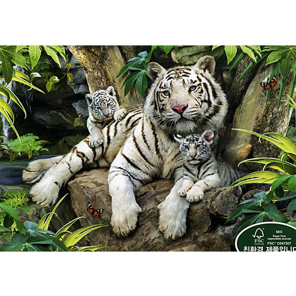 Bộ 500 Mảnh Ghép Hình Cuộc Sống Gia Đình Bạch Hổ Của Jungle PL741