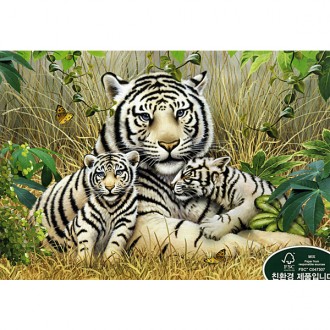 Bộ xếp hình 500 mảnh Happy White Tiger Family Puzzle Life PL740