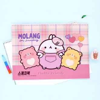 2000 Molang Sketchbook Phần 3, 10 gói - Sổ phác thảo cần thiết cho trường tiểu học, mẫu giáo và trung tâm giữ trẻ