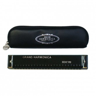 Hộp đựng kèn harmonica Youngchang bao gồm bộ nhạc cụ màu bạc YH-24G