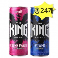 Hot Six The King Peach Crush 355 & Power 355ml x 12 mỗi loại (tổng cộng 24) Nước tăng lực Nước giải khát đóng hộp Nước giải khát có ga