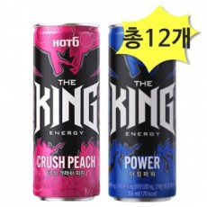 Hot Six The King Peach Crush 355 & Power 355ml x 6 cái (tổng cộng 12) Nước tăng lực Nước giải khát đóng hộp Nước giải khát có ga