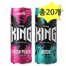 Hot Six The King Peach Crush 355 & Rush 355ml x 10 mỗi loại (tổng cộng 20) Nước tăng lực Nước giải khát đóng hộp Nước giải khát có ga