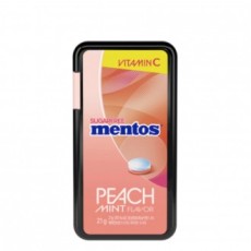 Nongshim Mentos Fruit Mint Peach 21g x 24 kẹo hương thơm sảng khoái