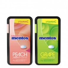 Nongshim Mentos Fruit Mint Peach 21 & Grape 21g x 12 mỗi loại (tổng cộng 24) Hương thơm sảng khoái kẹo