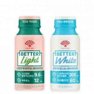 Dongwha Pharmaceutical Bara Light 120 & Bara White 120g x 25 mỗi loại (tổng cộng 50) Nước uống chất xơ Thức uống Glutathione Táo bón