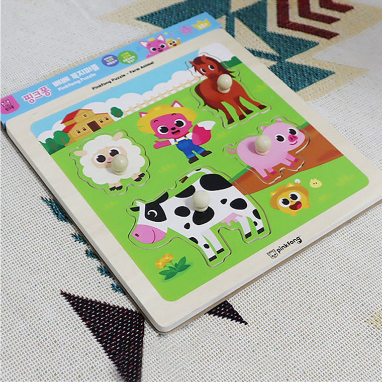 Câu đố bằng gỗ iNet Pinkfong Bebe Top Puzzle Chăn nuôi (P396)