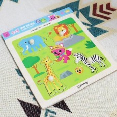 Câu đố bằng gỗ iNet Pinkfong Bebe Top Puzzle Wild (P395)