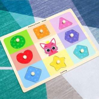 Câu đố bằng gỗ iNet Pinkfong Top Puzzle Shape (P347)