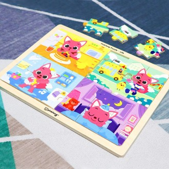 Đồ chơi xếp hình bằng gỗ iNet Pinkfong Puzzle Happy Day 24 chiếc (P316)