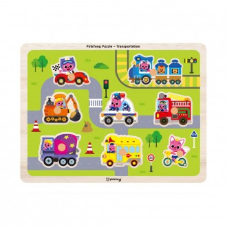 Đồ chơi xếp hình bằng gỗ iNet Pinkfong Top Puzzle Mount (P330)