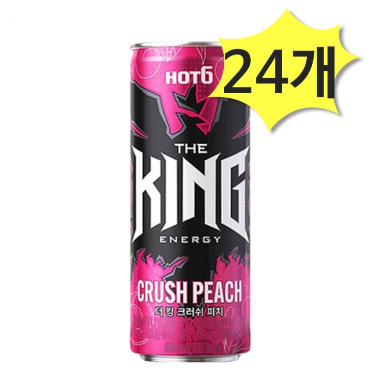 Hot Six The King Peach Crush 355ml x 24 nước tăng lực đồ uống đóng lon nước giải khát có ga