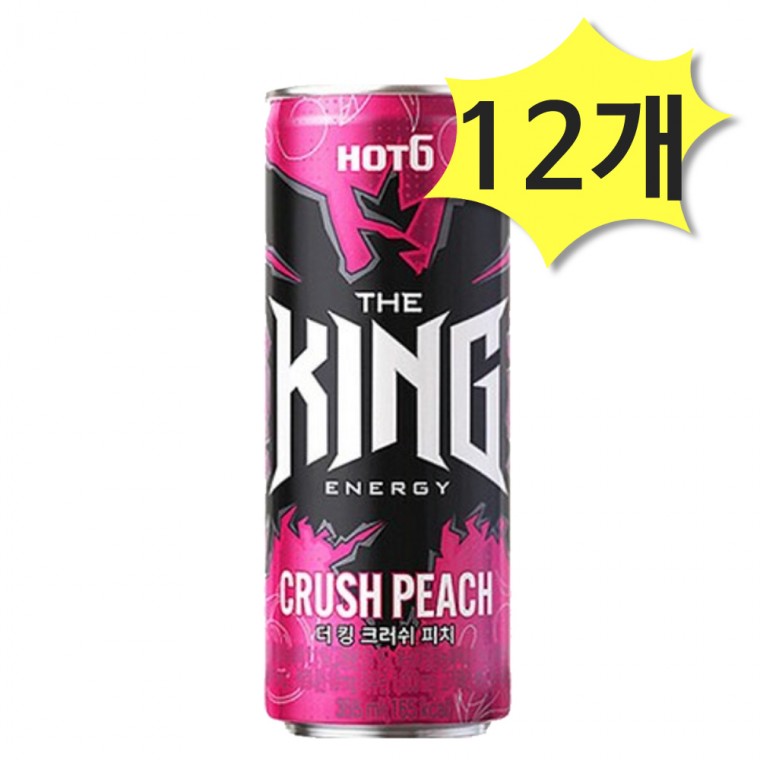 Hot Six The King Peach Crush 355ml x 12 nước tăng lực nước giải khát đóng hộp nước giải khát có ga