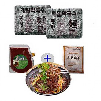 Bongpyeong Kiều mạch Bibim Makguksu - 2,8 kg + Sốt Bibim 500g x 2 túi (15 phần Makguksu)